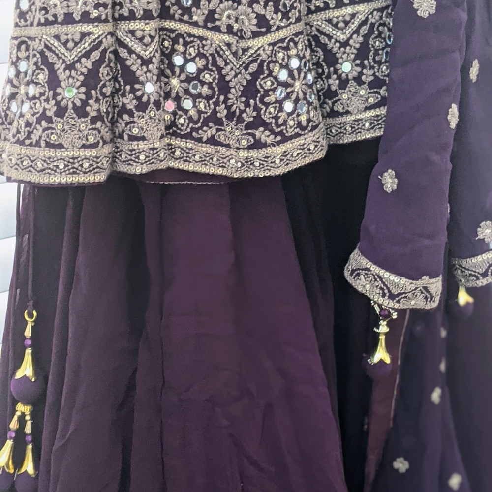 Lehenga with Peplum Top and Dupatta